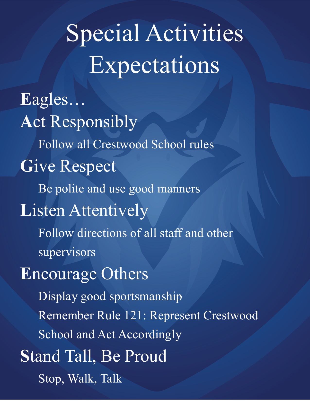 Special Activities Expectations